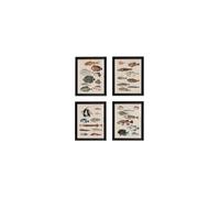 Cadres en bois de pin noir, lot de 4, épaisseur 1 cm, à fixer - Chehoma, Renard - 50x40x1 cm