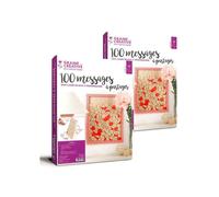 Cadres en bois personnalisables - GRAINE CREATIVE - 30 x 42 cm - 2 pièces - 100 messages coeurs - Beige