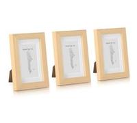Casa Chic Cadre Photo en Bois x3, Taille 14 x 9 cm , Lot de Cadres Photo, Porte Photo Mural, Cadre Decoration Murale Pele Mele, Affichage Vertical/Horizontal, avec Protection Verre et Passe Partout