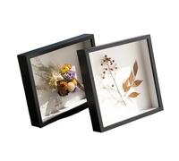 Cadres photo, Boîte à ombre multicolore, plusieurs tailles, cadre Photo en bois de 3cm, fleurs séchées, artisanat, Photos 3D(Black,23x23)