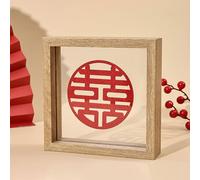 Cadres photo, Cadres photo en styrène cadre verre double face A4 mur flottant/table multicolore plusieurs tailles(Original Wood Color,5 Inch [9 * 13cm])
