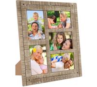 Cadres photo collage EXCELLO GLOBAL PRODUCTS en bois rustique vieilli : peut contenir cinq photos 4x6 : - EGP-HD-0025