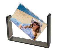 Cadres Photo Flottants Rotatifs À Double Face Acrylique 4x6 Pouces - Porte-image Réversible Transparente, Support D'élégance Moderne | Vitrine De Bureau Pour Les Portraits Verticaux, Souvenirs Horizon