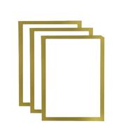 Cadres photo magnétiques, Cadres photo 3 ou 5pc multicolore A4/A3 Art mural auto-adhésif for avis de photos(Golden 3pcs,A3 29.7X42cm)