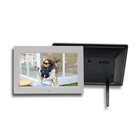 Cadres Photo Numérique WiFi,Smart Cadre Photo avec Écran FHD TFT-ICD De 10,1 Pouces avec Télécommande,Montage Mural,Rotation Automatique,Partage Instantané De Photos Et De Vidéos (Color : White)