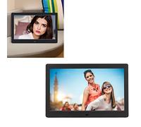 Cadres Photo Numériques 10 Pouces, 16: 9 1024 X 600 Support de Cadre Photo Numérique SD MS MMC, Calendrier D'horloge Vidéo avec Télécommande, Machine Publicitaire pour Album (Prise UE)