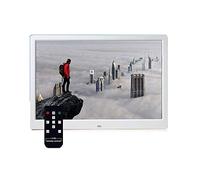 Cadres Photo Numériques 15 Po Noir/Blanc Électronique Album Photo Multifonction Avec Télécommande Peut Être Utilisé Comme Décoration de La Maison, Souvenirs,Blanc