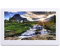 Cadres Photo Numériques 7 Pouces HD Bordure Étroite Machine Publicitaire Album Électronique Pleine Vue 1024 × 600 Lecteur Vidéo Commutateur De Minuterie Machine Cadre Photo Noir Et Blanc (Blanc 7 Po