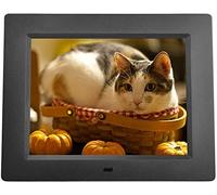 Cadres Photo Numériques 8 Pouces, Résolution HD 1024 * 768, Carrousel D'Images, Lecture De Vidéos Et De Musique, Prise en Charge De l'horloge/Calendrier, Télécommande Intelligente (Noir)