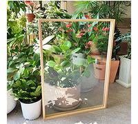 Cadres photo pour affiche, certificat/photo cadre photo texturé en bois cadre photo double face avec lentille transparente acrylique pour décoration de spécimen végétal, décoration d'intérieur