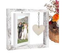 Cadres photo rotatifs et flottants - 4x6 pouces, cadre photo pivotant, présentoir de table double face pivotant à 360° | Cadres photo de famille sur 2 côtés de table pour licences,