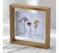 Cadres Photos 18x18 cm en Verre Rotatif, Cadre Photo Bois Double Face Horizontal ou Vertical pour Bureau pour le Bureau, le Salon et la Chambre à Coucher