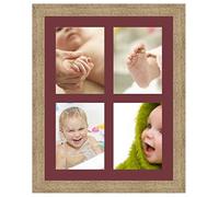Cadres Photos pêle mêle multivues Bordeaux 4 Photo(s) 15x20 Passe Partout, Cadre Photo Mural 37x47 cm Naturel Beige, 3.5 cm de Largeur