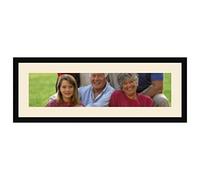 Cadres Photos pêle mêle multivues Ivoire 1 Photo(s) 80x20 Passe Partout, Cadre Photo Mural 90x30 cm Noir, 3 cm de Largeur