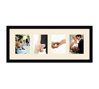Cadres Photos pêle mêle multivues Ivoire 4 Photo(s) 15x20 Passe Partout, Cadre Photo Mural 78x30 cm Noir, 3 cm de Largeur