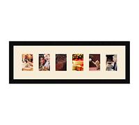 Cadres Photos pêle mêle multivues Ivoire 6 Photo(s) 9x13 Passe Partout, Cadre Photo Mural 75x23 cm Noir, 3 cm de Largeur