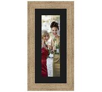 Cadres Photos pêle mêle multivues Noir 1 Photo(s) 10x30 Passe Partout, Cadre Photo Mural 15x35 cm Naturel Beige, 3.5 cm de Largeur