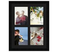 Cadres Photos pêle mêle multivues Noir 4 Photo(s) 15x20 Passe Partout, Cadre Photo Mural 37x47 cm Noir, 3 cm de Largeur