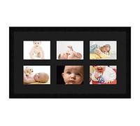 Cadres Photos pêle mêle multivues Noir 6 Photo(s) 18x13 Passe Partout, Cadre Photo Mural 68x38 cm Noir, 3 cm de Largeur