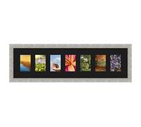 Cadres Photos pêle mêle multivues Noir 7 Photo(s) 10x15 Passe Partout, Cadre Photo Mural 95x25 cm Taupe Gris, 3.5 cm de Largeur