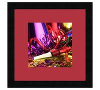 Cadres Photos pêle mêle multivues Rouge 1 Photo(s) 20x20 Passe Partout, Cadre Photo Mural 30x30 cm Noir, 3 cm de Largeur