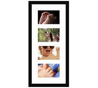Cadres Photos pêle mêle multivues Super Blanc 4 Photo(s) 22x14 Passe Partout, Cadre Photo Mural 32x73 cm Noir, 3 cm de Largeur