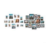 Cadres pour décoration murale de galerie avec dessus de table et support mural résistant aux rayures, mélange horizontal et vertical, noir et blanc, plusieurs tailles pour photos de famille, bureau