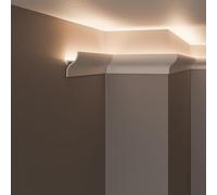 Cadres pour LED de plafond et de mur (longueur 2 m - KH906) pour éclairage indirect avec bandes LED | décoratifs, préfabriqués en Duropolymère