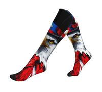 CADREWY American Bald Eagle Print Everyday Use Running Socks Men Women Athletic Socks Circulation Socks For Athlètes, 1 noir, taille unique
