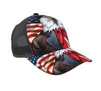 CADREWY American Bald Eagle Print Mesh Fashion Casquette de baseball Commodité Chapeau Design Boucle Taille Réglable Hommes Femmes Noir