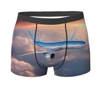 CADREWY Beautiful Sky Airplane Print Large gamme de tailles Slip pour homme Respirant Extensible Léger pour un usage quotidien, Noir/blanc, XX-Large