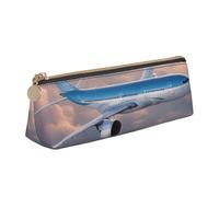 CADREWY Beautiful Sky Trousse à crayons fine avec fermeture éclair Motif avion 21 x 5,6 x 6,1 cm