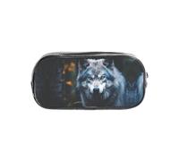CADREWY Blue Eyes Wolf1 Trousse transparente pour fournitures de bureau
