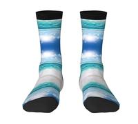 CADREWY Blue Sky Tropical Seascape Print Chaussettes confortables pour adulte Simple Face pour homme et femme pour le sport et le quotidien, 3 Noir, taille unique