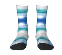 CADREWY Blue Sky Tropical Seascape Print Chaussettes confortables pour adulte Simple Face pour homme et femme pour le sport et le quotidien, 2 Noir-2, taille unique
