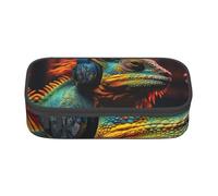 CADREWY Cameleon - Trousse à crayons spacieuse avec impression « listen music » - 21,6 x 5,1 x 9,4 cm - Rangement fonctionnel pour bureau et maquillage