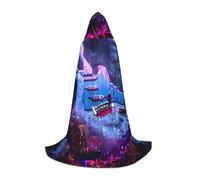 CADREWY Cape à capuche à imprimé guitare, unisexe, gothique, pour fête sur le thème du carnaval et fêtes sur le thème des vamps