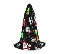 CADREWY Cape à capuche avec imprimé Merry Christmas - Unisexe - Costume gothique - Carnaval - Fête à thème vampire - Décoration festive