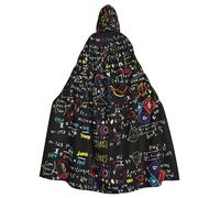 CADREWY Cape à capuche élégante avec imprimé formule mathématique pour homme et femme pour cosplay, carnaval, fêtes, bal masqué, événements