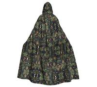 CADREWY Cape à capuche pleine longueur avec imprimé cactus aquarelle unisexe pour Halloween, cosplay et thème