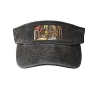 CADREWY Casquette de baseball délavée avec fermeture à boucle réglable Motif imprimé de rue italienne