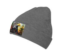 CADREWY Chapeau chaud imprimé aigle tricoté bonnet d'hiver doux pour homme et femme bonnet tricoté tendance, Deep / Chiné, taille unique