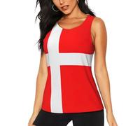 CADREWY Danemark Drapeau danois Imprimé Confortable Sans Manches Haut Femmes Disponible Gym Débardeurs Cater Divers Types de Corps, noir, Taille L