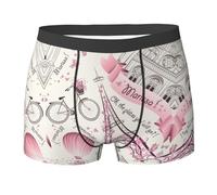CADREWY Dog and Paris Towe Print Large Gamme de Tailles Slip Homme Respirant Stretch Léger pour un usage quotidien, Noir/blanc, M