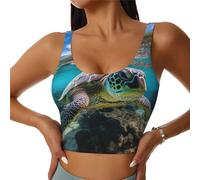 CADREWY Lord Howe Island Gilet de sport léger d'été à hiver pour femme Motif tortue de mer, noir, Taille XL