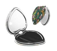 CADREWY Miroir de poche portable imprimé léopard compact en polyuréthane pour sac à main extérieur accessoires élégants