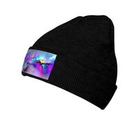 CADREWY Northern Lights Peinture Imprimée Chapeau chaud Bonnet tricoté Bonnet d'hiver doux pour homme et femme Bonnet tricoté à la mode, Noir, taille unique