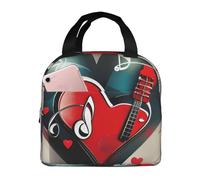CADREWY Sac à déjeuner isotherme avec imprimé Treble Love And Music, sac isotherme pour plage, voyage, sac isotherme