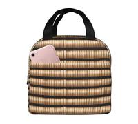 CADREWY Sac à déjeuner isotherme en osier avec motif tissé - Sac isotherme - Pour la plage, les voyages - Étanche - Poche de rangement