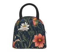 CADREWY Sac à déjeuner isotherme réutilisable et pratique avec imprimé floral sauvage pour homme et femme